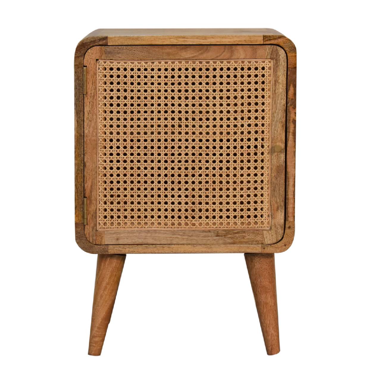 Cote Furniture | Larrisa Rattan Woven Door Bedside Table - Oak Rattan,  IN3399