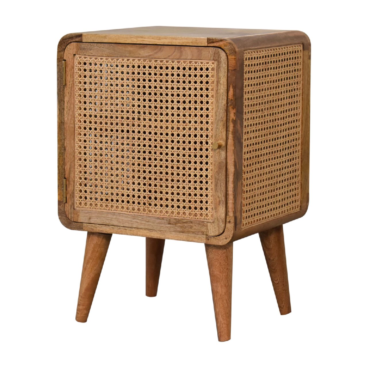 Cote Furniture | Larrisa Rattan Woven Door Bedside Table - Oak Rattan,  IN3399