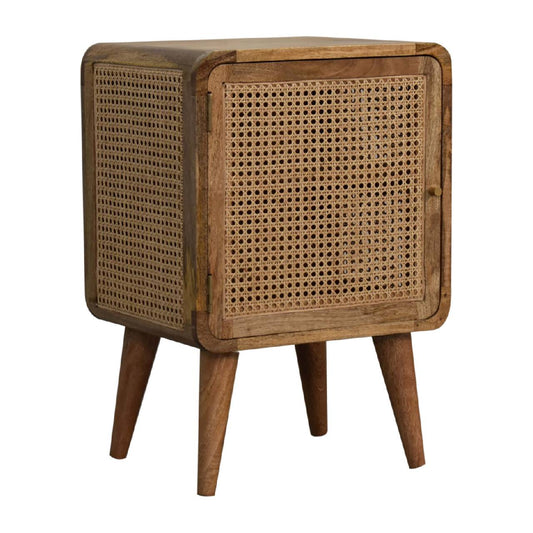 Cote Furniture | Larrisa Rattan Woven Door Bedside Table - Oak Rattan,  IN3399