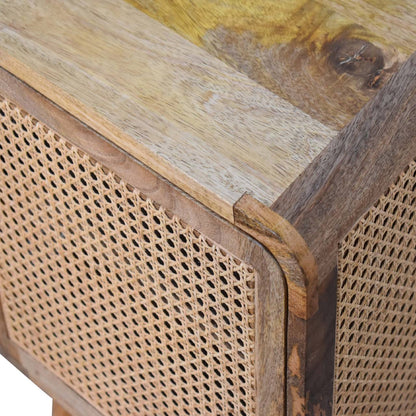 Cote Furniture | Larrisa Rattan Woven Door Bedside Table - Oak Rattan,  IN3399