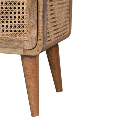 Cote Furniture | Larrisa Rattan Woven Door Bedside Table - Oak Rattan,  IN3399