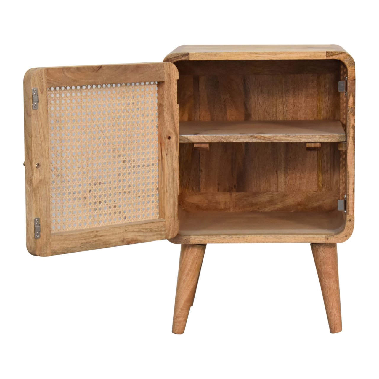 Cote Furniture | Larrisa Rattan Woven Door Bedside Table - Oak Rattan,  IN3399