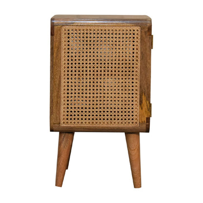 Cote Furniture | Larrisa Rattan Woven Door Bedside Table - Oak Rattan,  IN3399