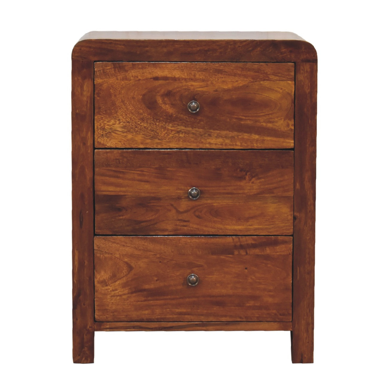 Cote Furniture | Aspen Bedside Table 3 Drawer - Chestnut Aspen, Bedside Tables IN3402