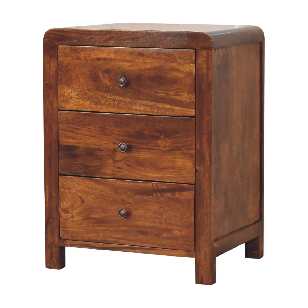 Cote Furniture | Aspen Bedside Table 3 Drawer - Chestnut Aspen, Bedside Tables IN3402