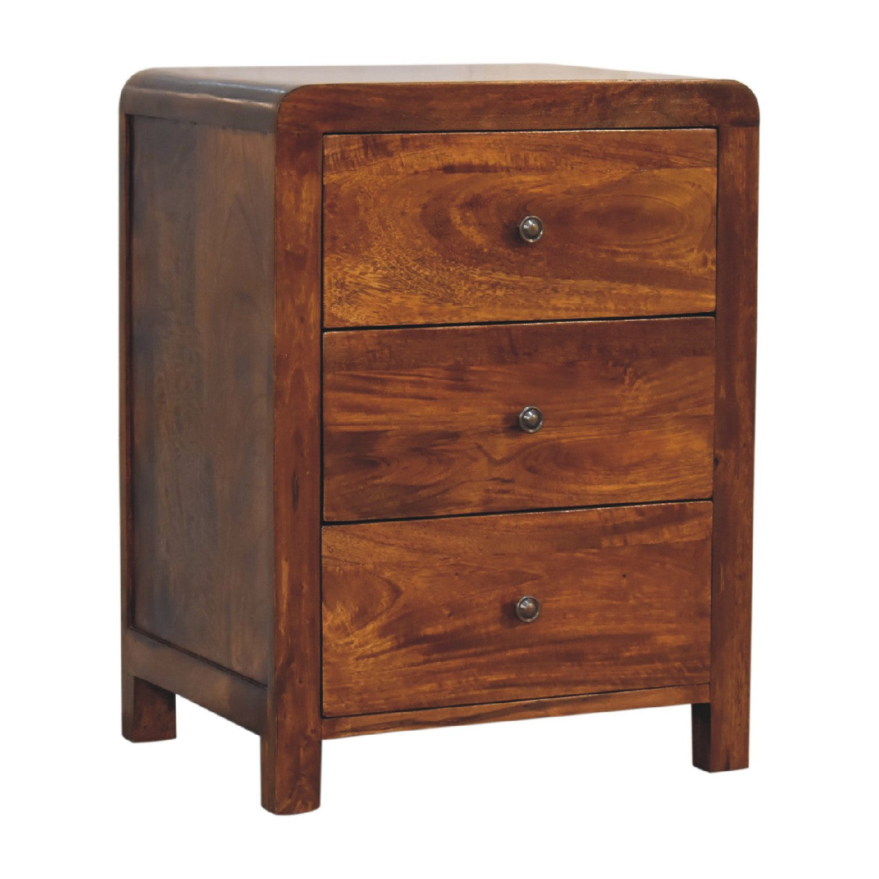 Cote Furniture | Aspen Bedside Table 3 Drawer - Chestnut Aspen, Bedside Tables IN3402