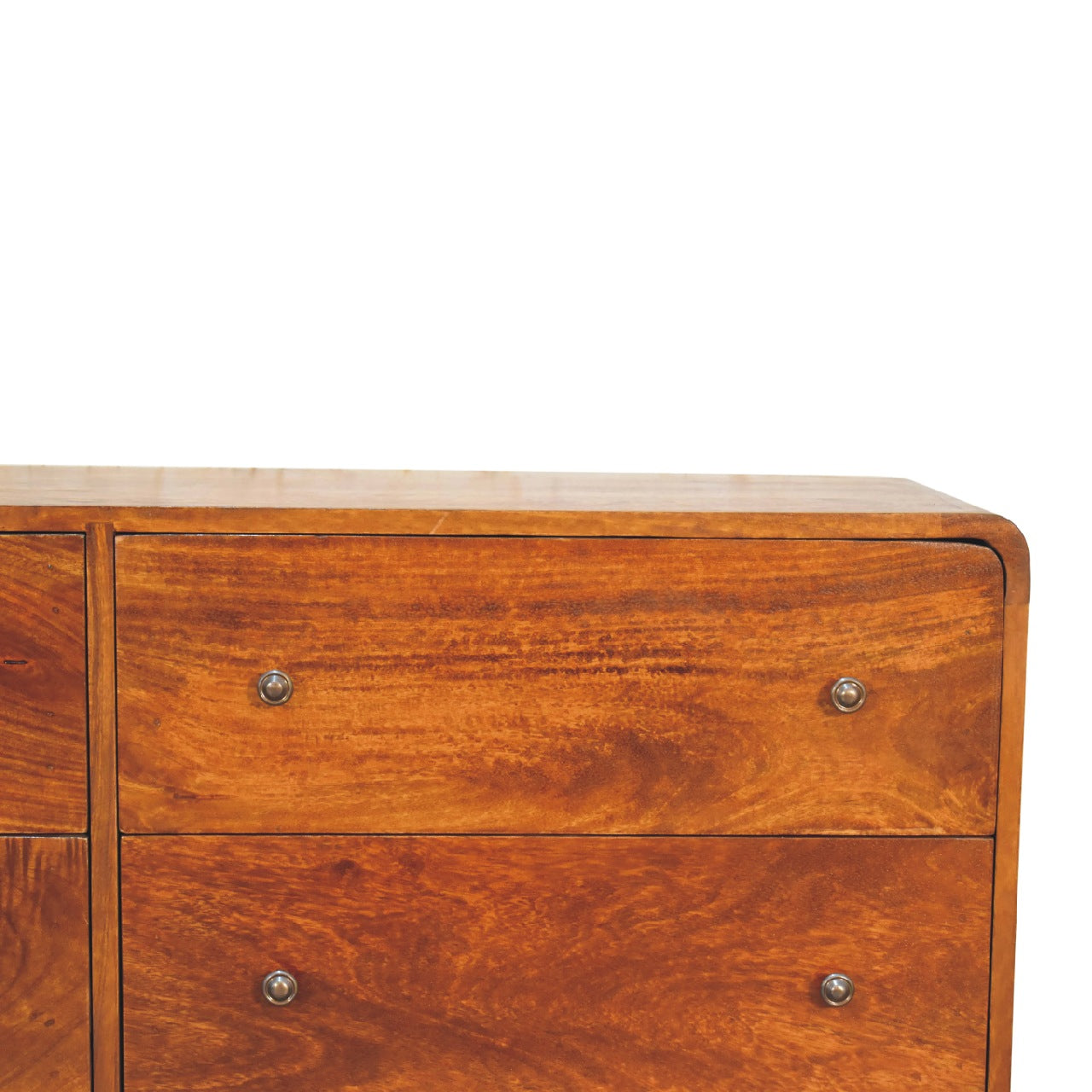 Cote Furniture | Large Curved Chest of Drawers 6 Drawer - Chestnut Chest of Drawers IN3404