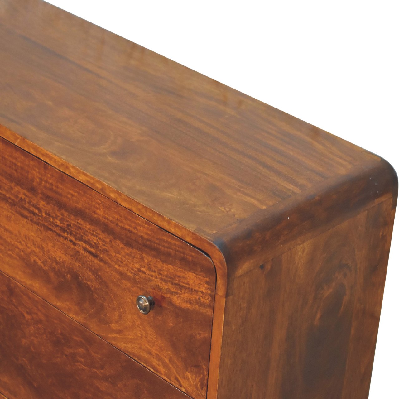 Cote Furniture | Large Curved Chest of Drawers 6 Drawer - Chestnut Chest of Drawers IN3404