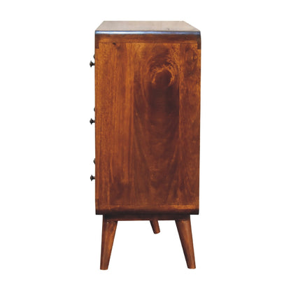 Cote Furniture | Large Curved Chest of Drawers 6 Drawer - Chestnut Chest of Drawers IN3404