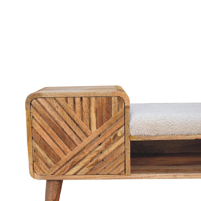 Cote Furniture | Boucle Carved Telephone Table & Seat - Oak Hallway Seating & Storage IN3407