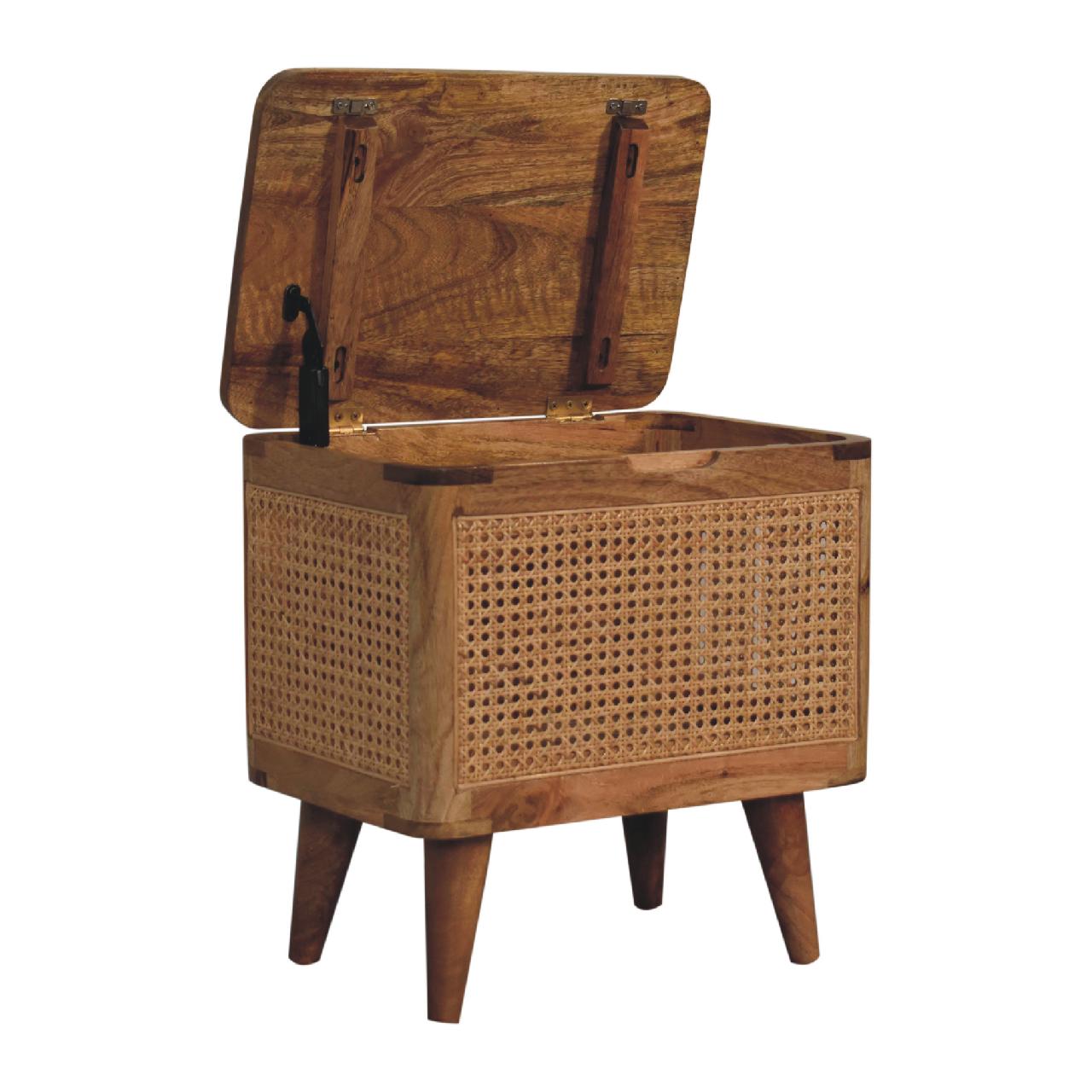 Cote Furniture | Larissa Rattan Storage Stool - Oak Rattan,  IN3409