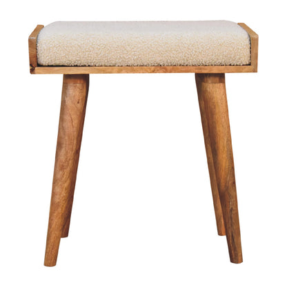 Cote Furniture | Boucle Tray Style Footstool - Cream  Footstools IN3433