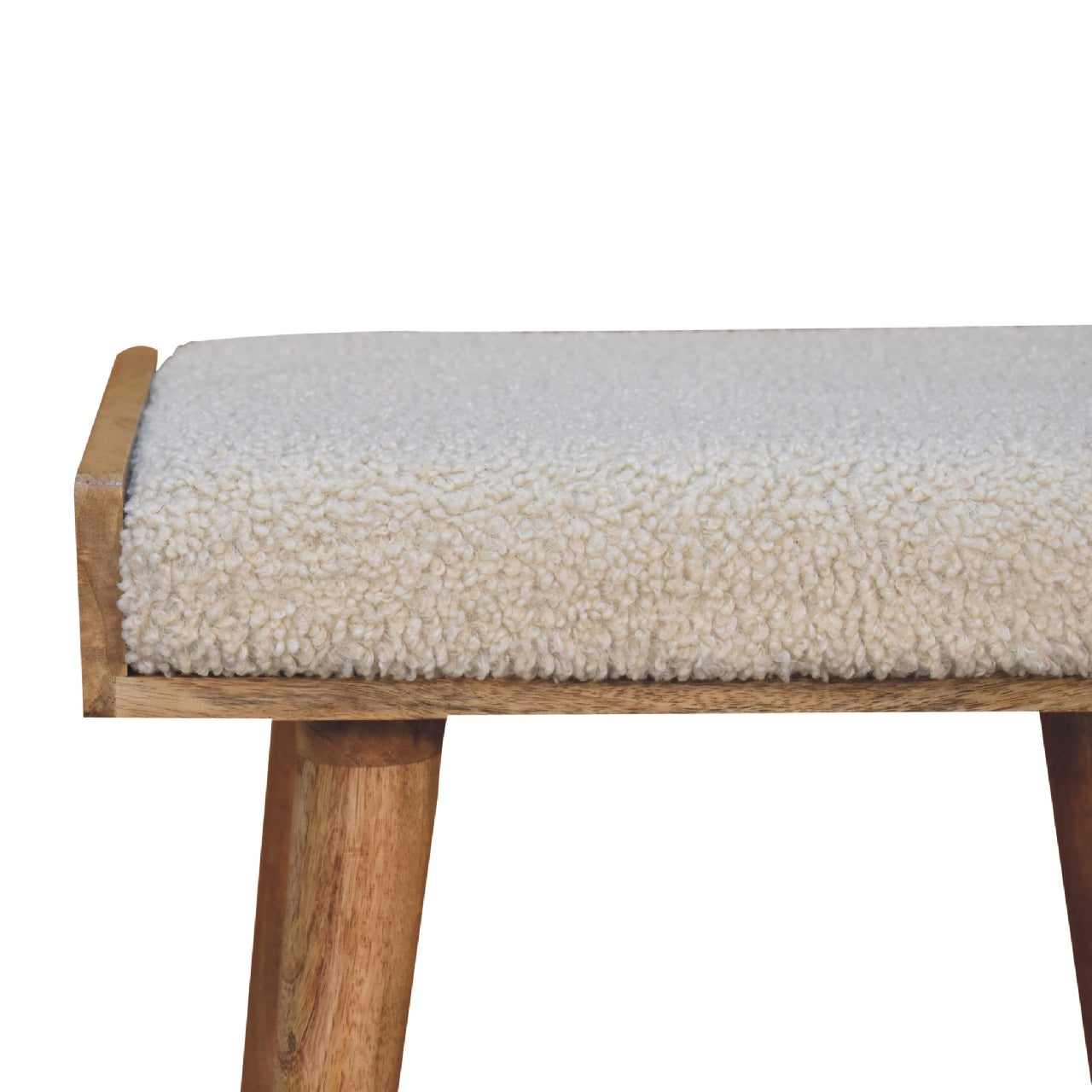 Cote Furniture | Boucle Tray Style Footstool - Cream  Footstools IN3433