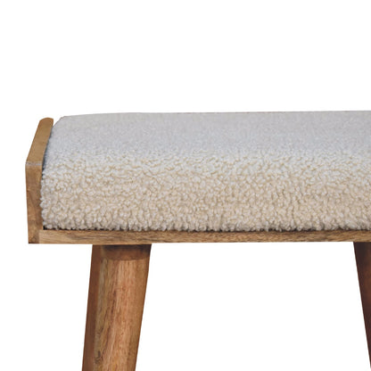 Cote Furniture | Boucle Tray Style Footstool - Cream  Footstools IN3433