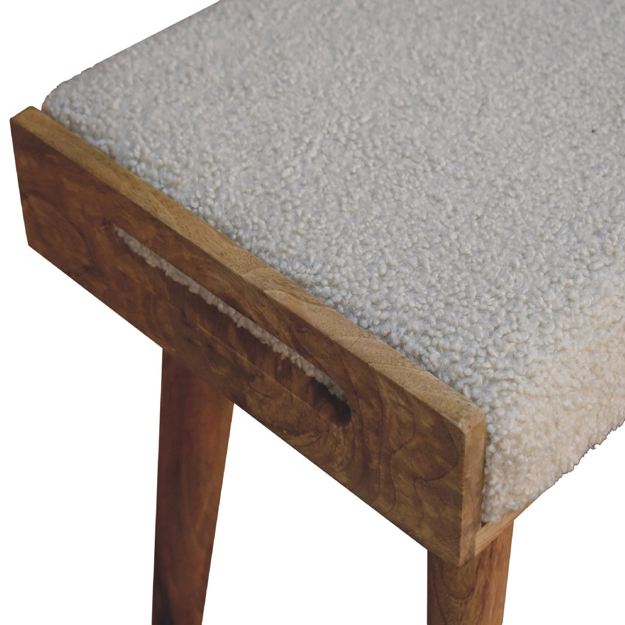 Cote Furniture | Boucle Tray Style Footstool - Cream  Footstools IN3433