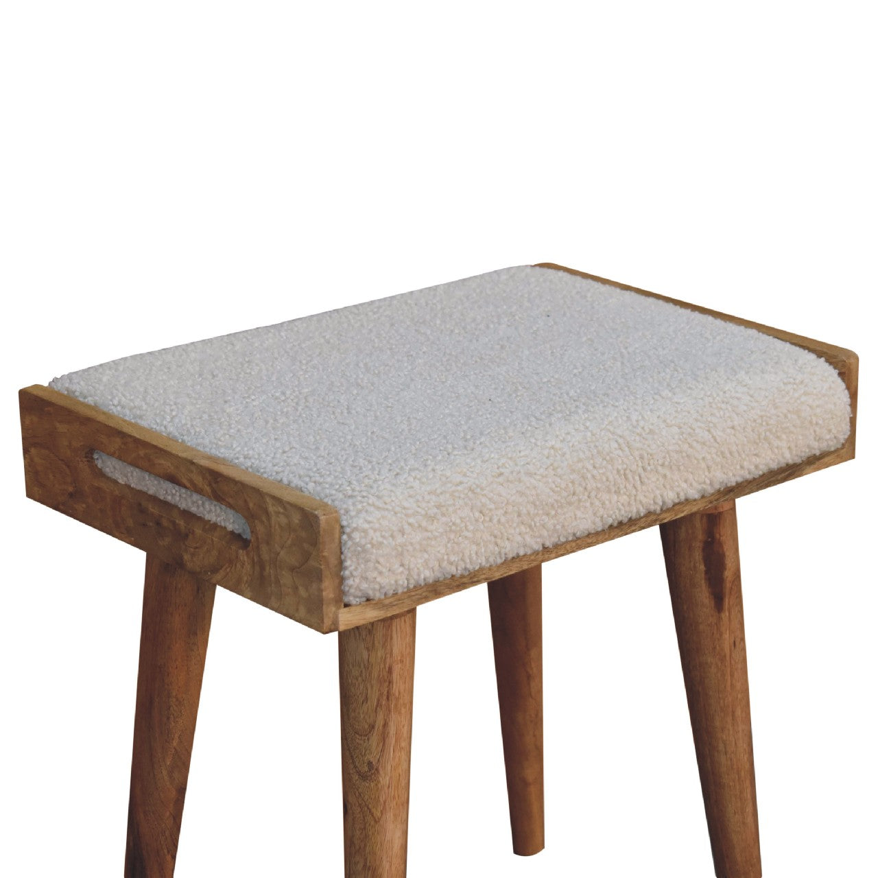 Cote Furniture | Boucle Tray Style Footstool - Cream  Footstools IN3433