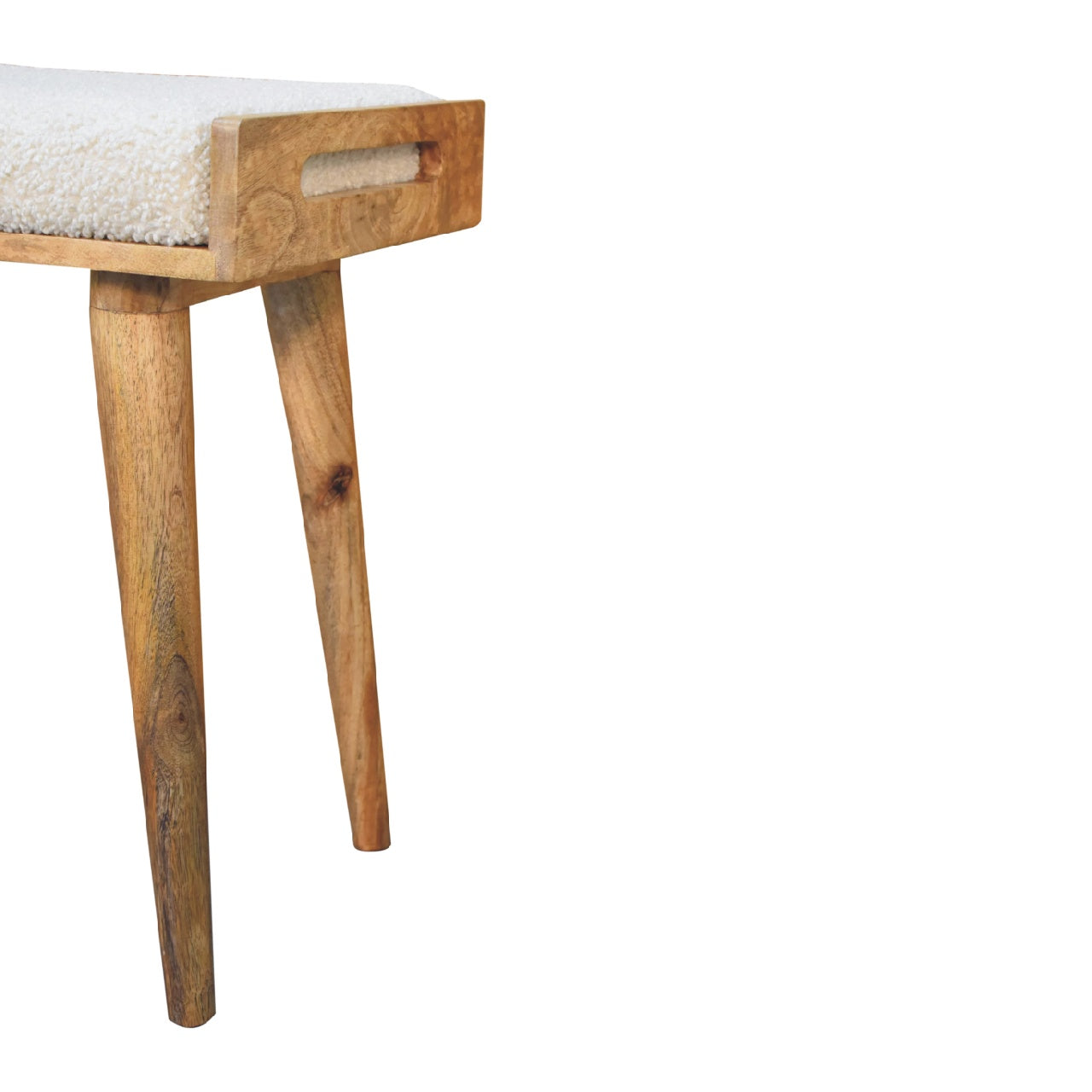 Cote Furniture | Boucle Tray Style Footstool - Cream  Footstools IN3433