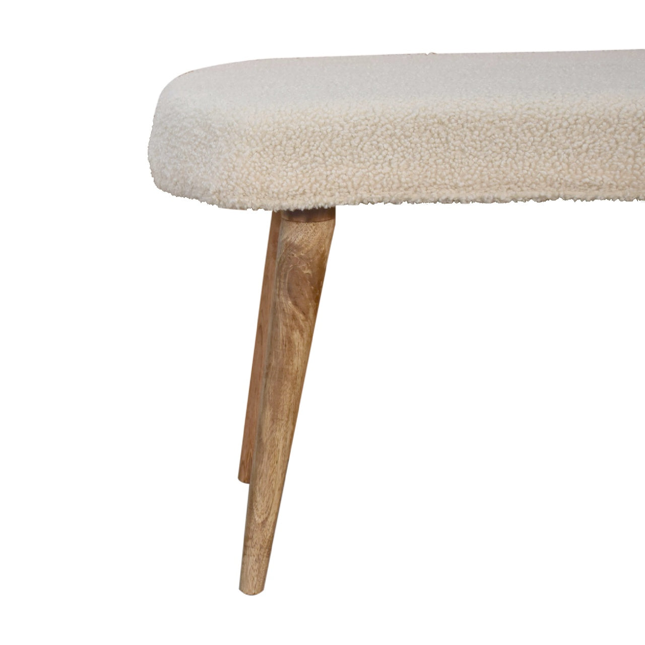 Cote Furniture | Boucle Nordic Bench - Cream  Hallway Seating & Storage, Accent Chairs & Armchairs IN3435