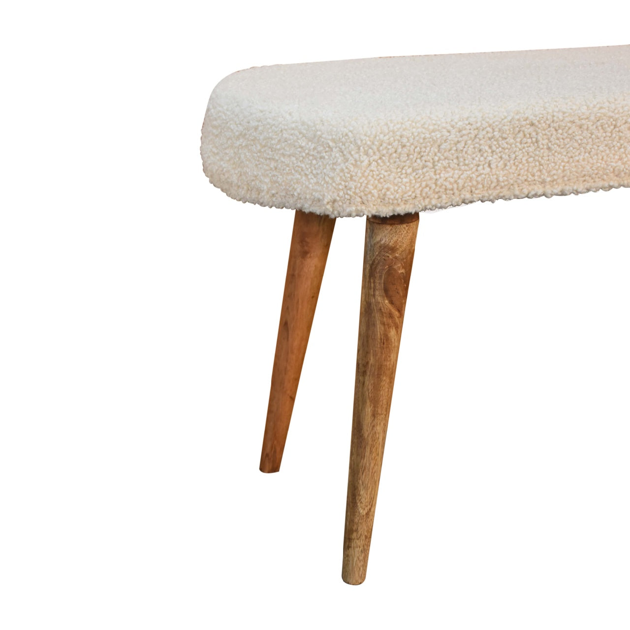 Cote Furniture | Boucle Nordic Bench - Cream  Hallway Seating & Storage, Accent Chairs & Armchairs IN3435