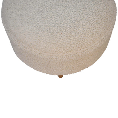 Cote Furniture | Boucle Rounded Footstool - Cream  Footstools IN3436