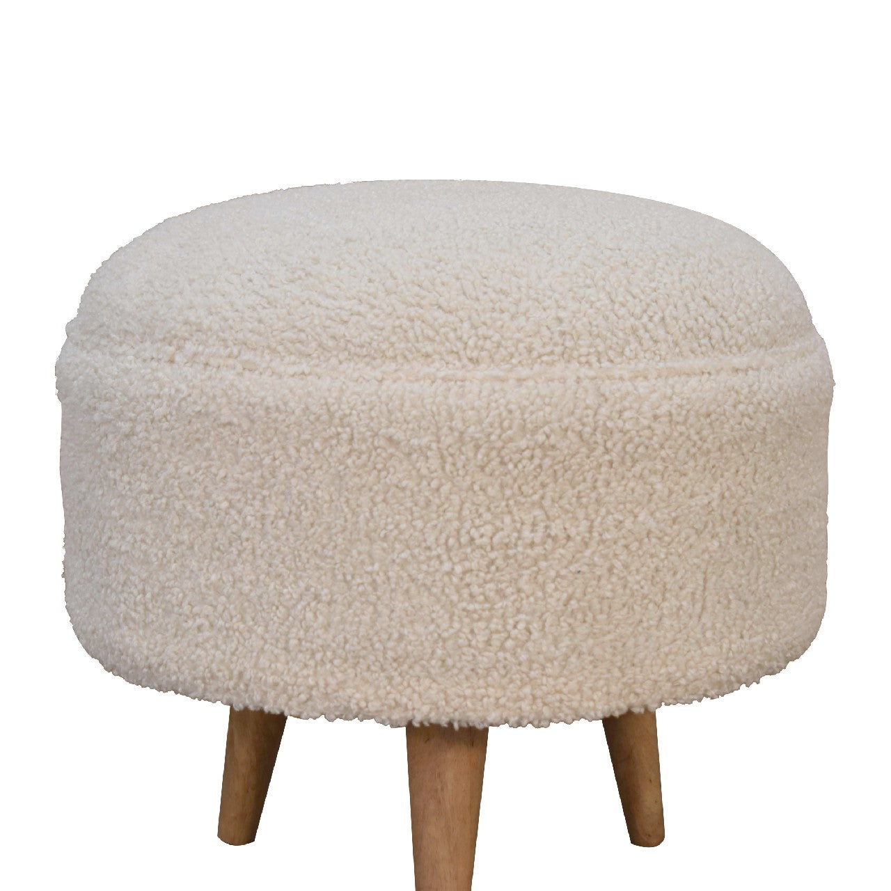 Cote Furniture | Boucle Rounded Footstool - Cream  Footstools IN3436