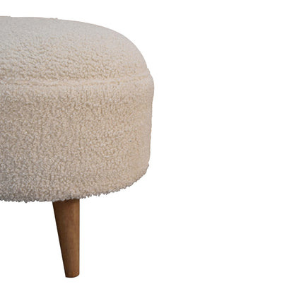 Cote Furniture | Boucle Rounded Footstool - Cream  Footstools IN3436