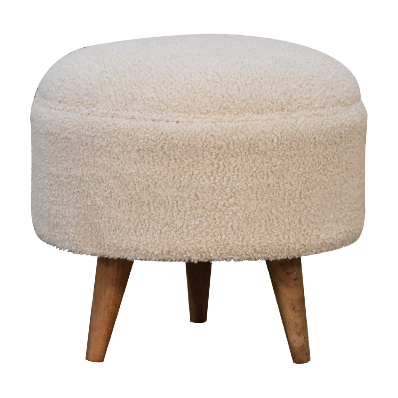 Cote Furniture | Boucle Rounded Footstool - Cream  Footstools IN3436