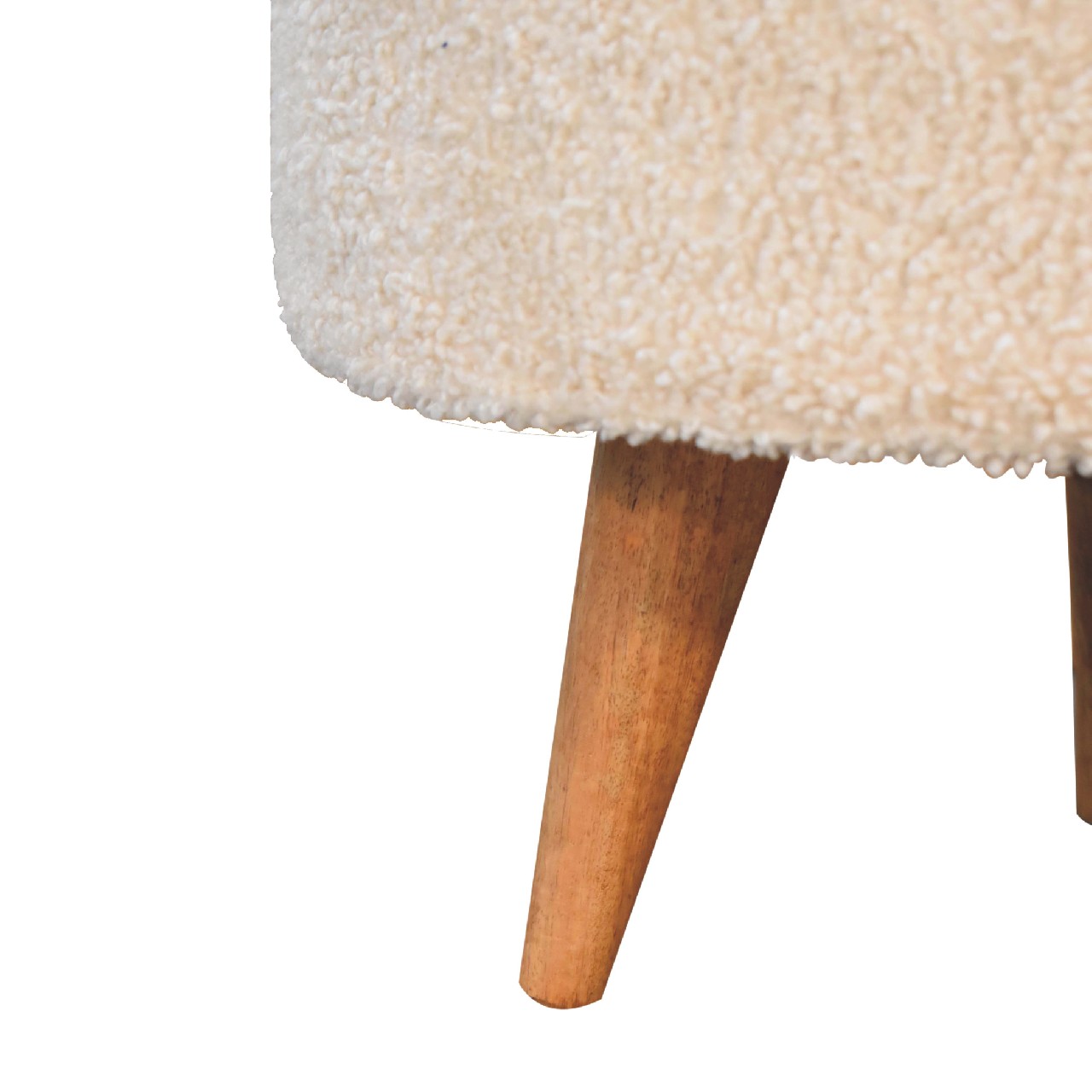 Cote Furniture | Boucle Rounded Footstool - Cream  Footstools IN3436