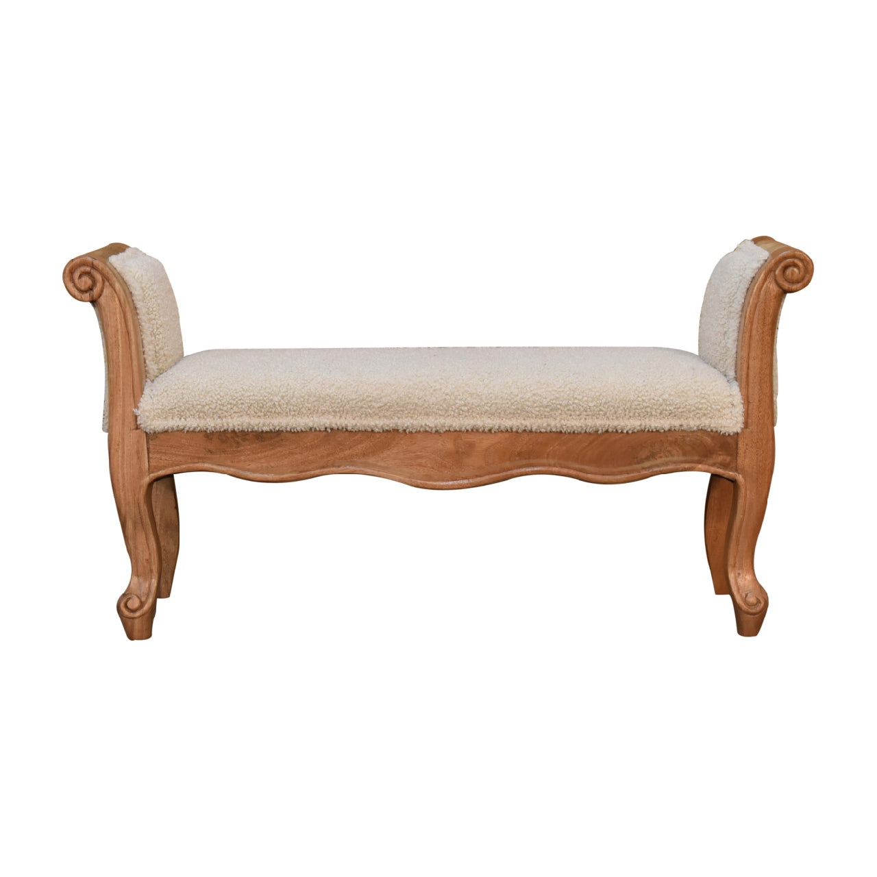 Cote Furniture | Boucle French Style Bench - Cream  Hallway Seating & Storage, Accent Chairs & Armchairs IN3437