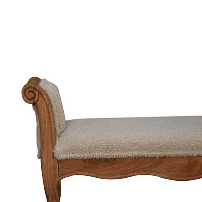 Cote Furniture | Boucle French Style Bench - Cream  Hallway Seating & Storage, Accent Chairs & Armchairs IN3437