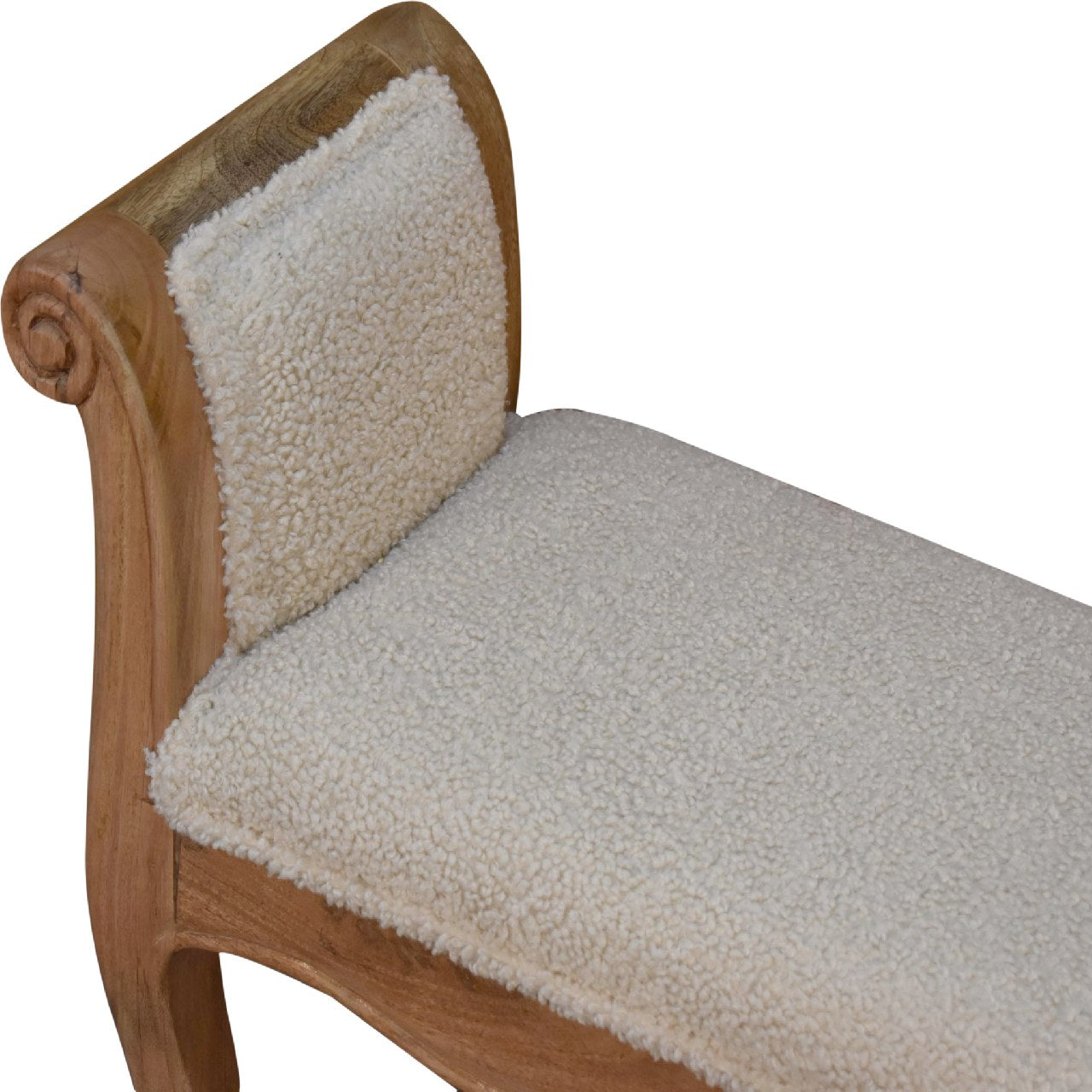 Cote Furniture | Boucle French Style Bench - Cream  Hallway Seating & Storage, Accent Chairs & Armchairs IN3437