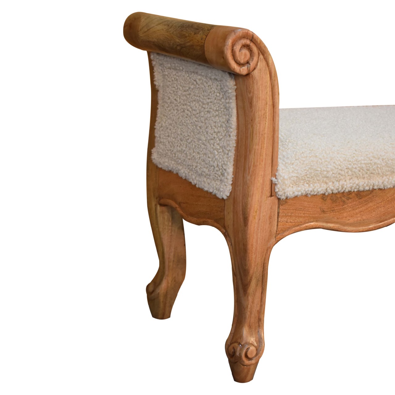 Cote Furniture | Boucle French Style Bench - Cream  Hallway Seating & Storage, Accent Chairs & Armchairs IN3437