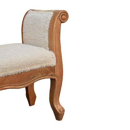 Cote Furniture | Boucle French Style Bench - Cream  Hallway Seating & Storage, Accent Chairs & Armchairs IN3437