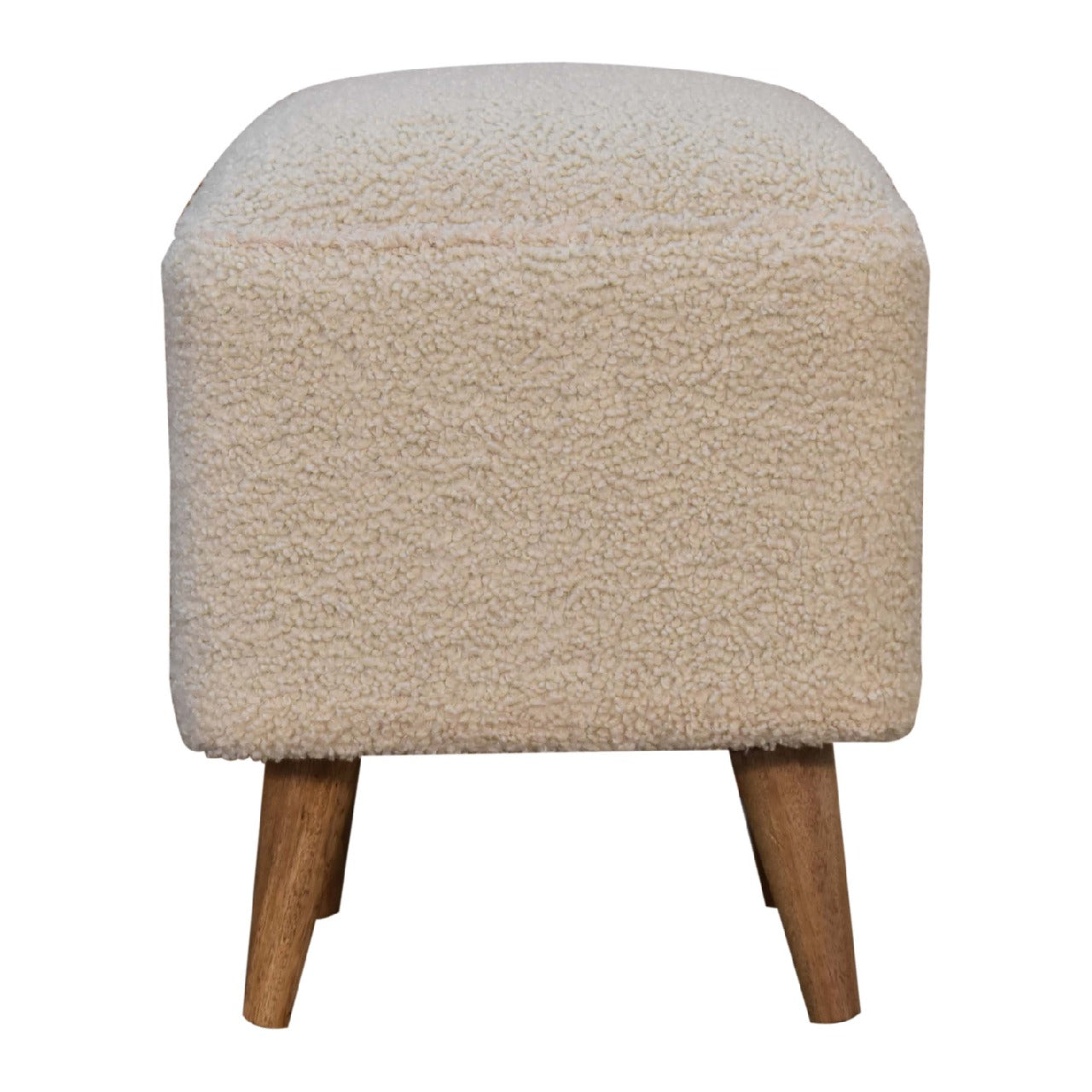 Cote Furniture | Boucle Squoval Footstool - Cream  Footstools IN3438