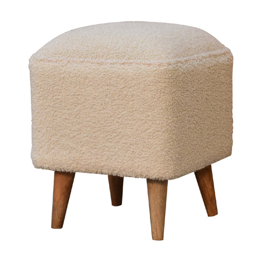 Cote Furniture | Boucle Squoval Footstool - Cream  Footstools IN3438