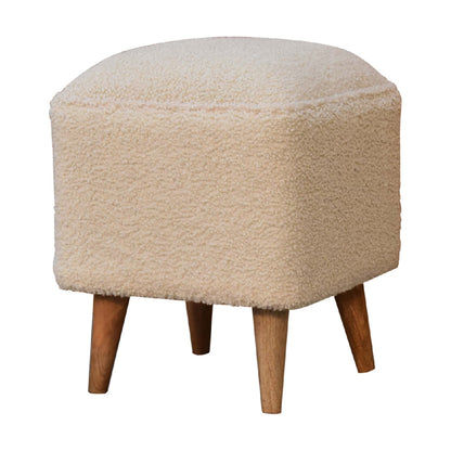 Cote Furniture | Boucle Squoval Footstool - Cream  Footstools IN3438