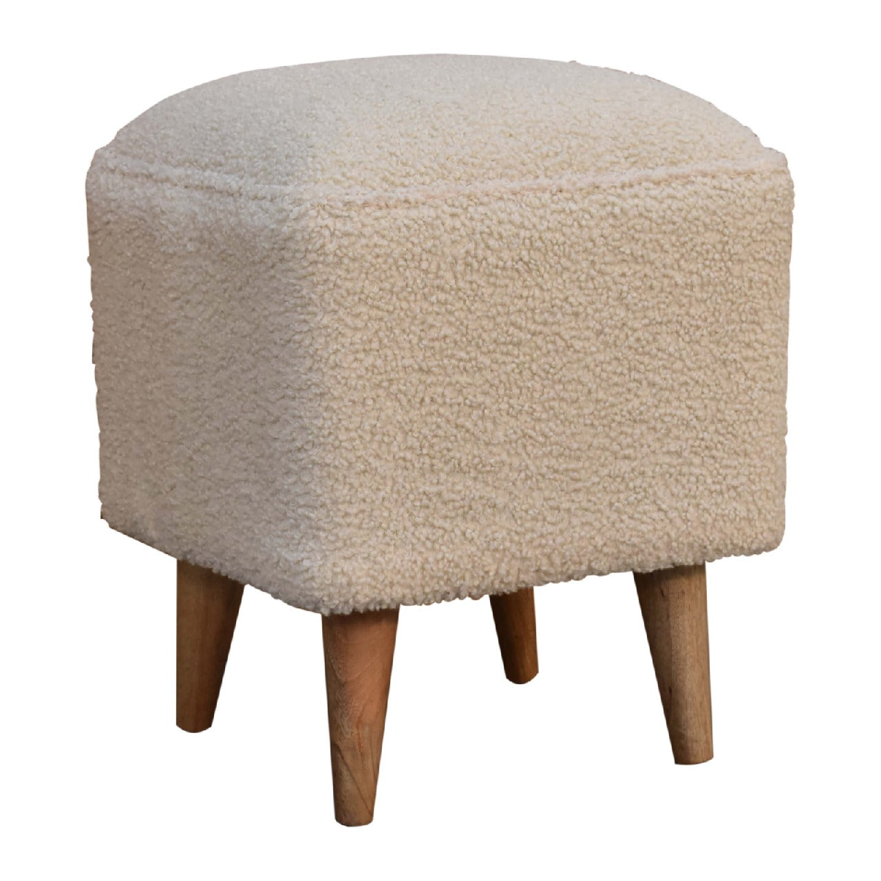 Cote Furniture | Boucle Squoval Footstool - Cream  Footstools IN3438