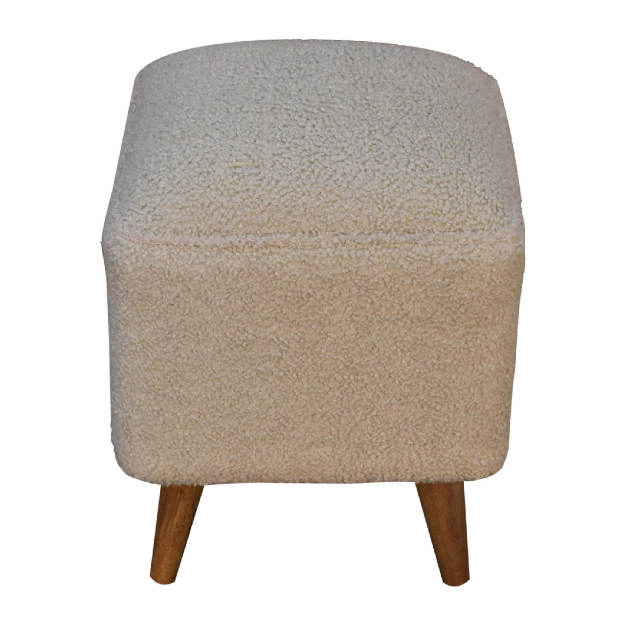 Cote Furniture | Boucle Squoval Footstool - Cream  Footstools IN3438