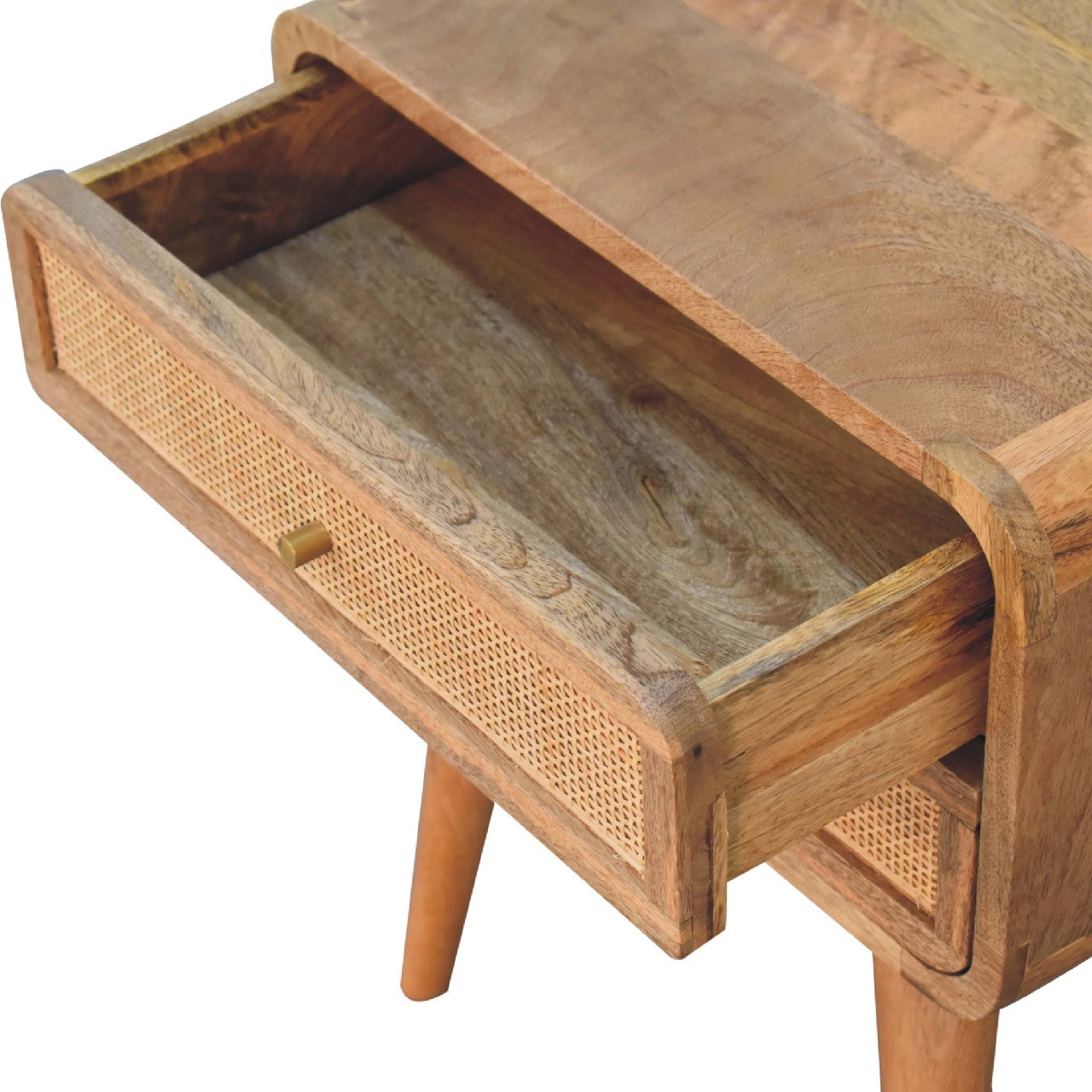 Cote Furniture | Close-knit Ratten Bedside Table 2 Drawer - Oak Rattan,  IN3447