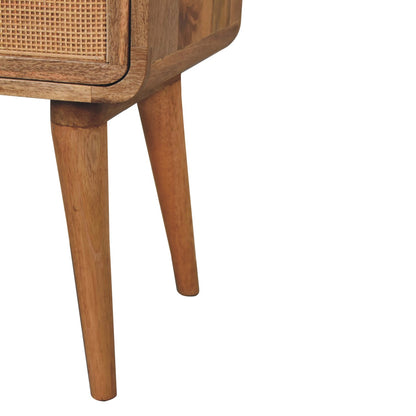 Cote Furniture | Close-knit Ratten Bedside Table 2 Drawer - Oak Rattan,  IN3447