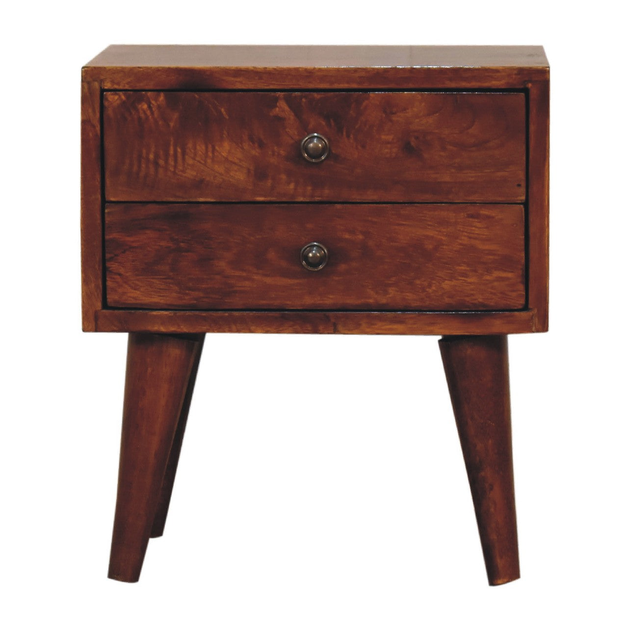 Cote Furniture | Small Modern Bedside Table - Chestnut  Compact, Bedside Tables IN3450