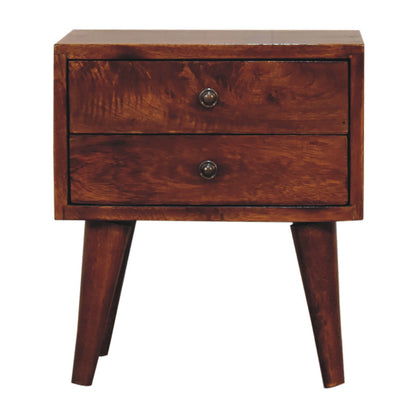 Cote Furniture | Small Modern Bedside Table - Chestnut  Compact, Bedside Tables IN3450