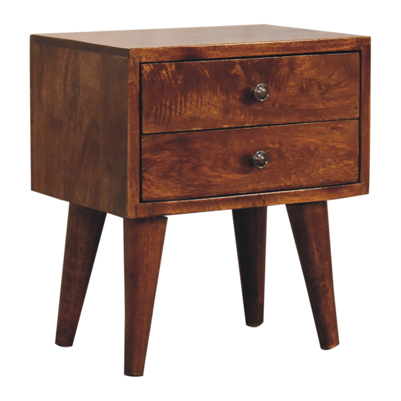 Cote Furniture | Small Modern Bedside Table - Chestnut  Compact, Bedside Tables IN3450