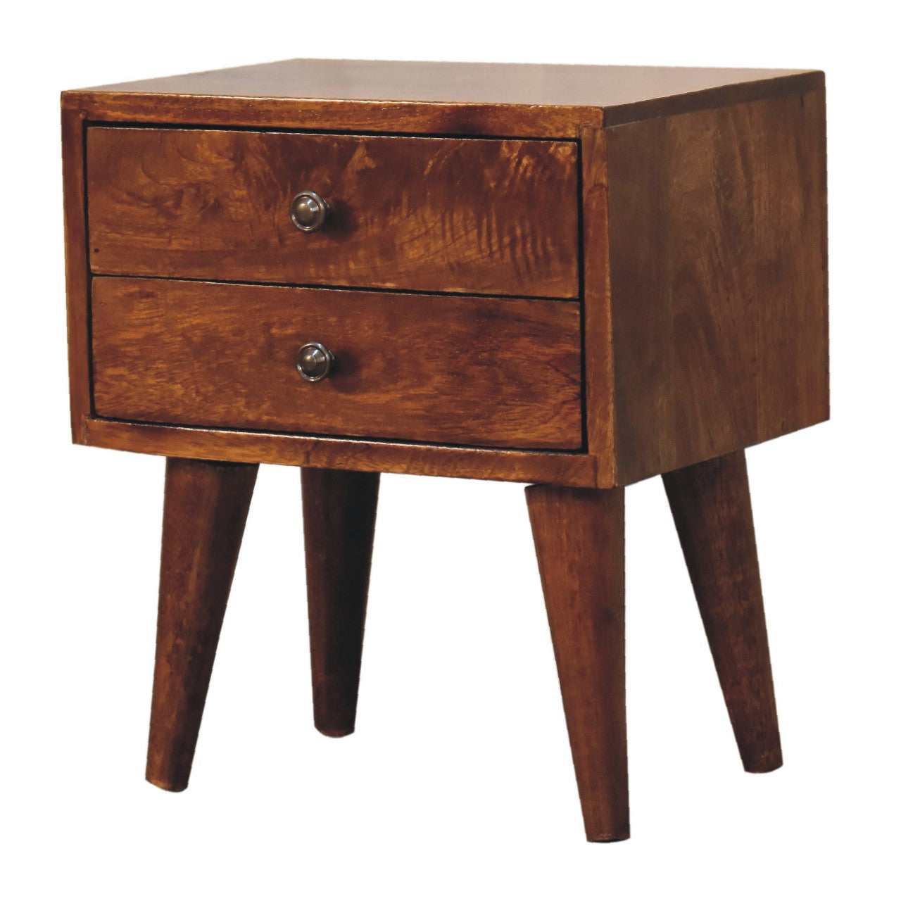 Cote Furniture | Small Modern Bedside Table - Chestnut  Compact, Bedside Tables IN3450