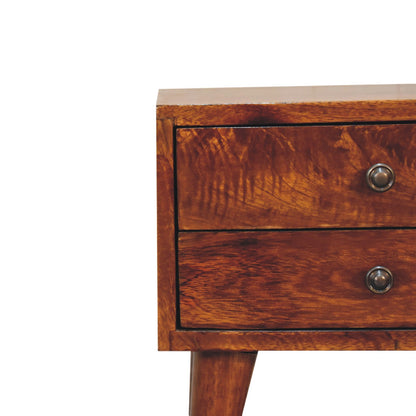 Cote Furniture | Small Modern Bedside Table - Chestnut  Compact, Bedside Tables IN3450