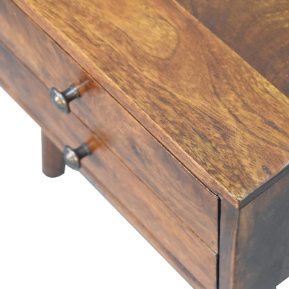 Cote Furniture | Small Modern Bedside Table - Chestnut  Compact, Bedside Tables IN3450