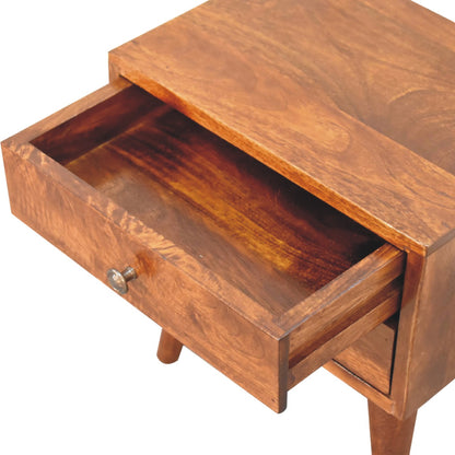 Cote Furniture | Small Modern Bedside Table - Chestnut  Compact, Bedside Tables IN3450