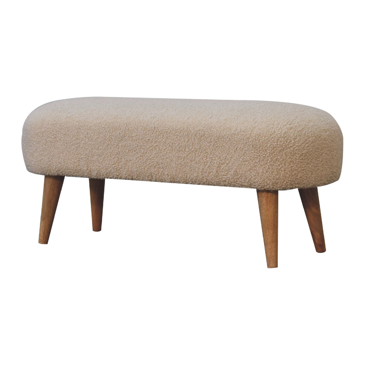 Cote Furniture | Boucle Hallway Bench - Cream Hallway Seating & Storage, Accent Chairs & Armchairs IN3452