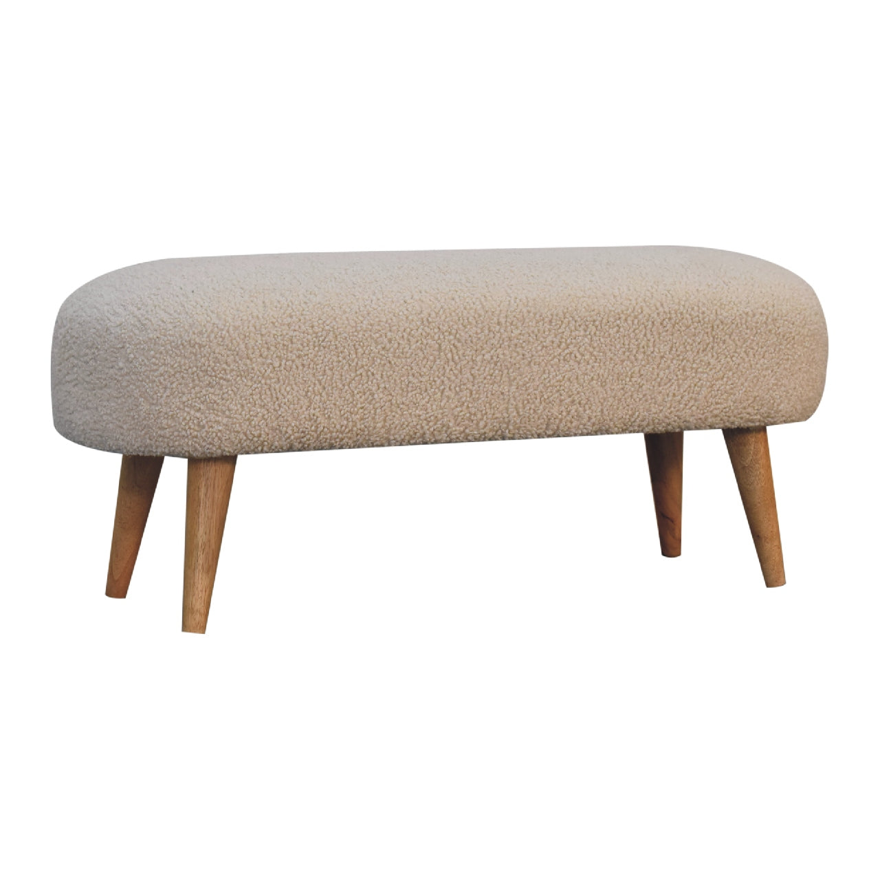 Cote Furniture | Boucle Hallway Bench - Cream Hallway Seating & Storage, Accent Chairs & Armchairs IN3452