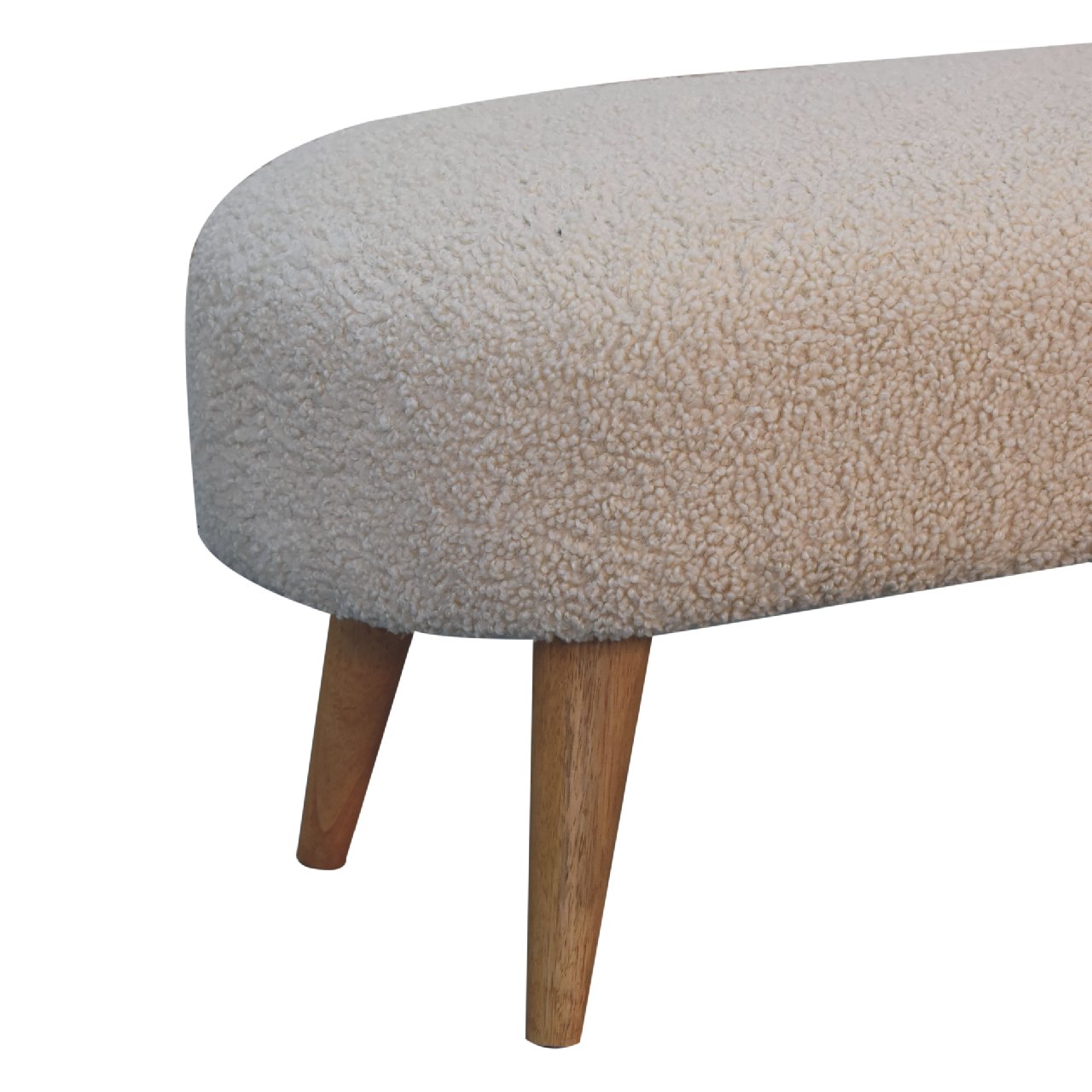 Cote Furniture | Boucle Hallway Bench - Cream Hallway Seating & Storage, Accent Chairs & Armchairs IN3452